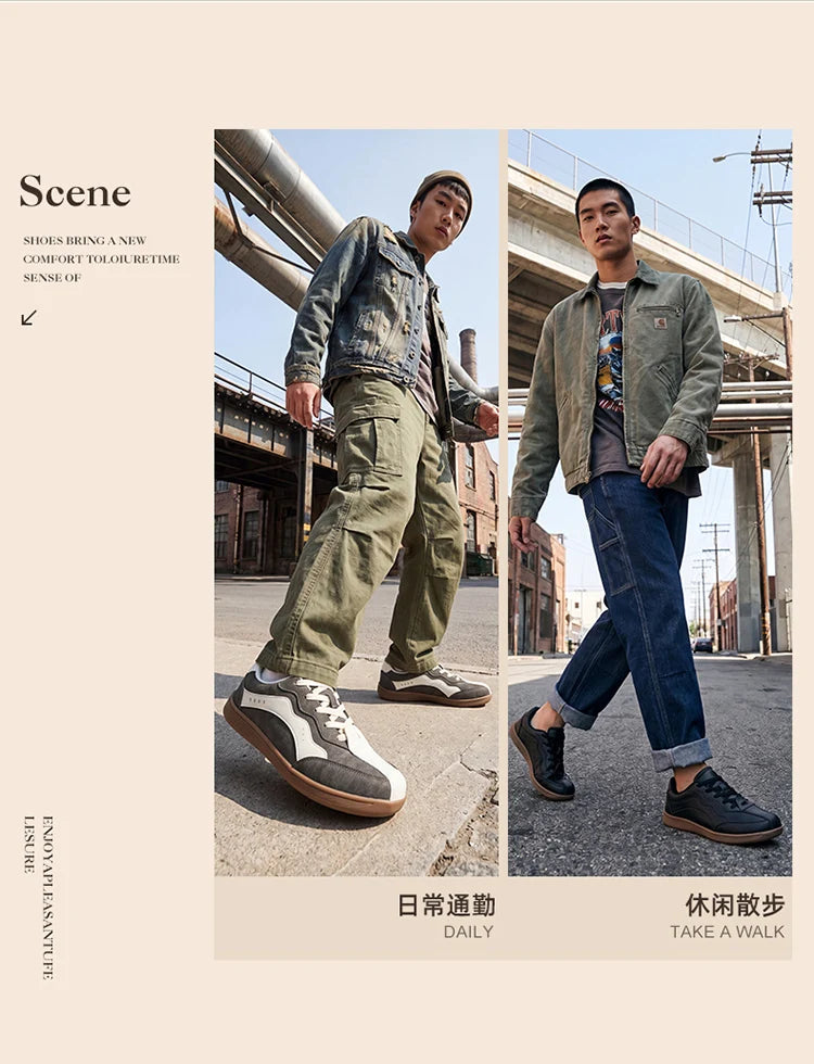Men's Casual Wide Toe Box Sneakers | Comfortable Non-Slip Trainers
