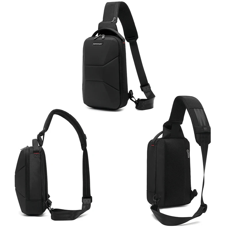 Men's Waterproof Chest Bag with USB Port | Stylish & Lightweight