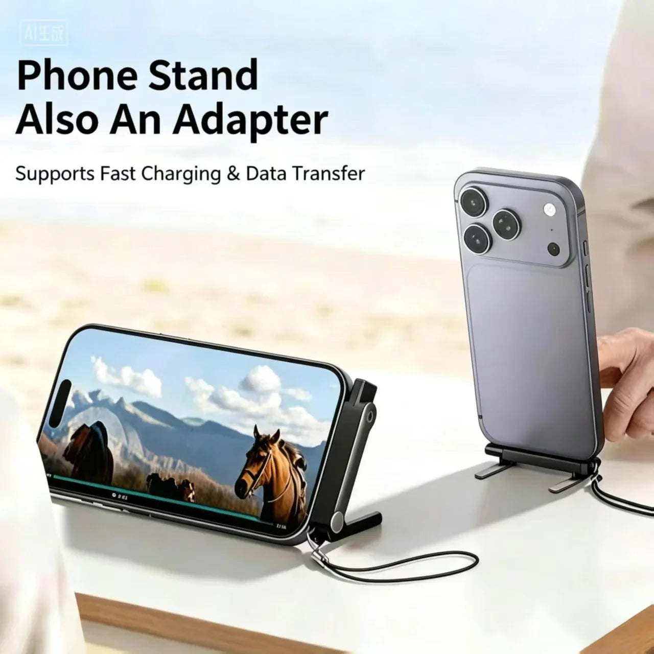 240W 2-in-1 USB C Fast Charging Foldable Desktop Stand Adapter