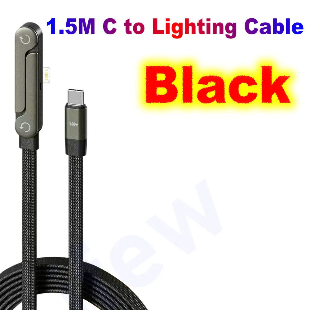 USB Type C Flat Charger Cable with Kickstand | 240W Charging