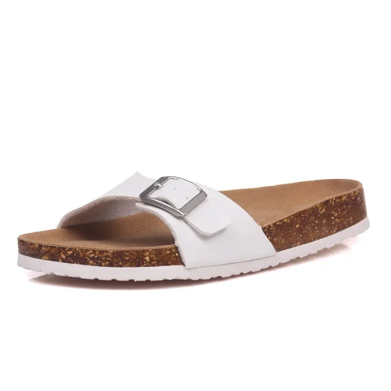 Elegantes chanclas de corcho de verano para mujer | Sandalias informales de playa