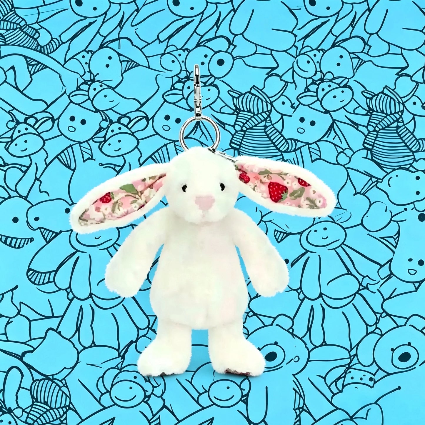 Cute White Dragon Plush Keychain | Soft Stuffed Animal Charm