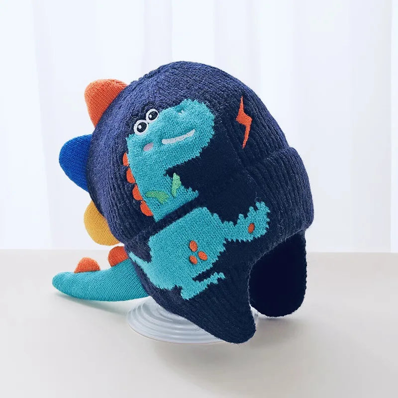 Winter Dinosaur Earflap Hat | Cute Thermal Cap for Kids
