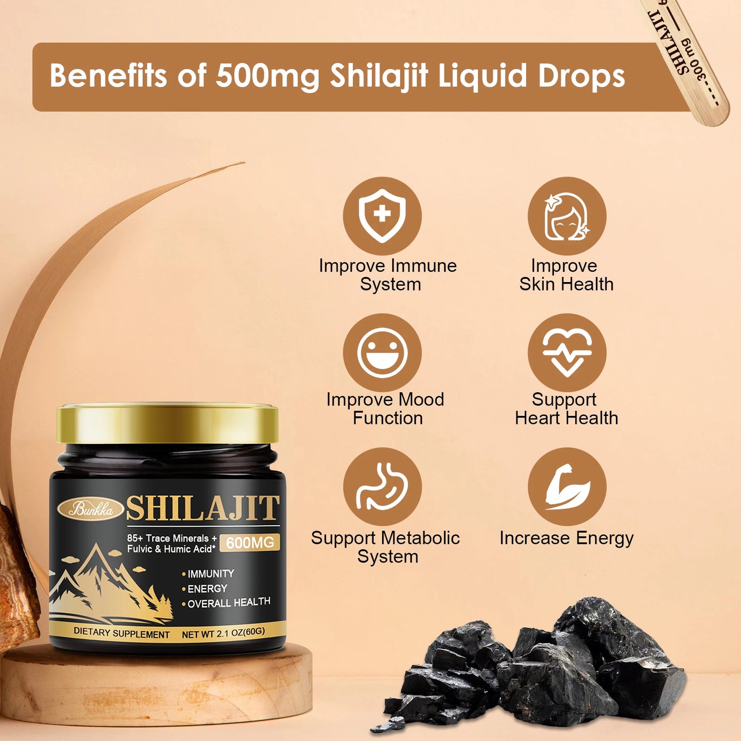 Pure Shilajit Resin Supplement for Energy & Cognitive Health