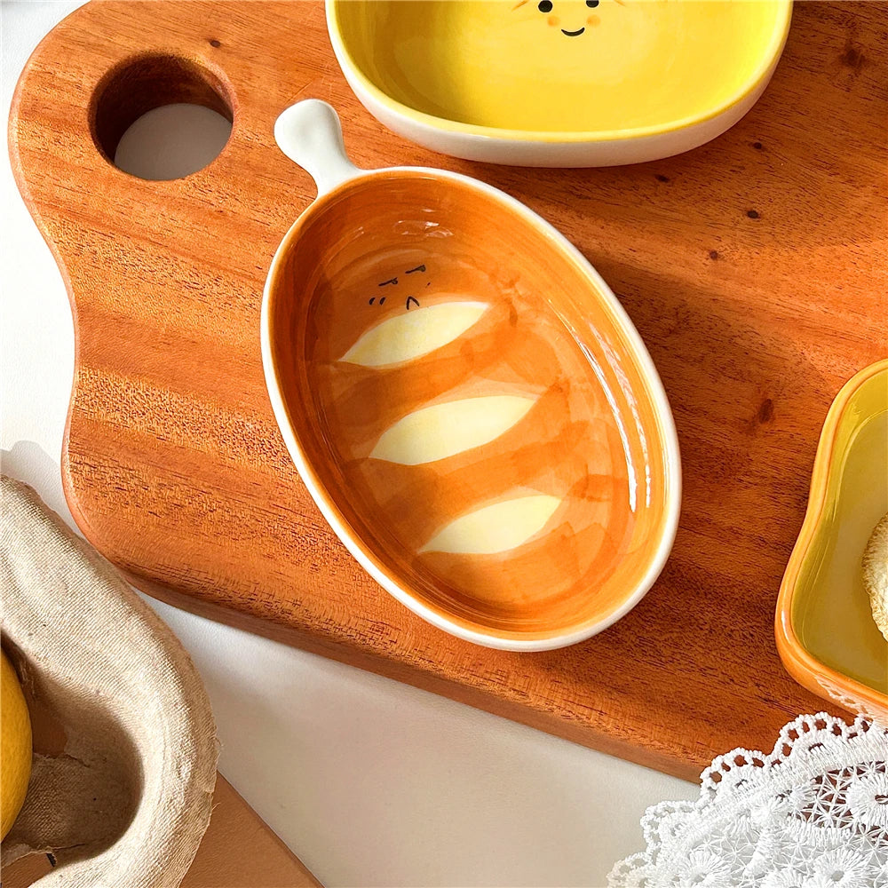 Cute Bread-Shaped Japanese Sushi Dipping Saucer | Mini Plate Tableware