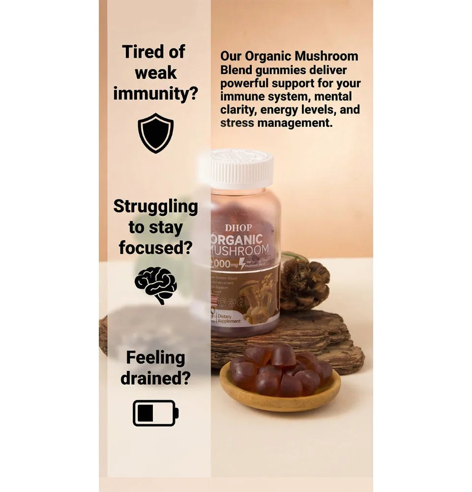 Mushroom Gummies with Lion's Mane & Reishi | Daily Health Support