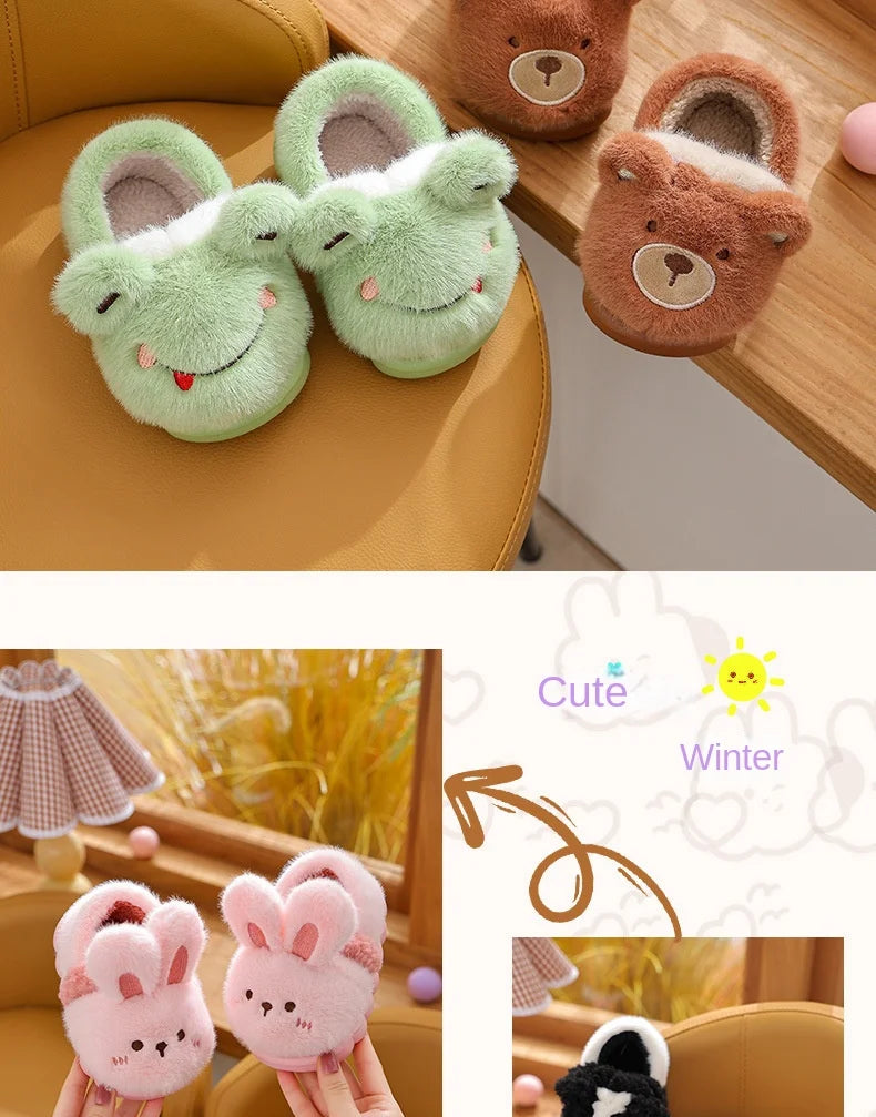 Unisex Cute Animal Plush Slippers | Cozy Memory Foam Slides