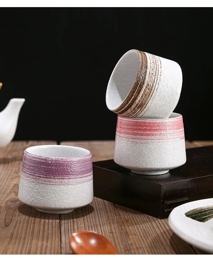 Tazas de café vintage de cerámica estilo japonés | Vajilla elegante
