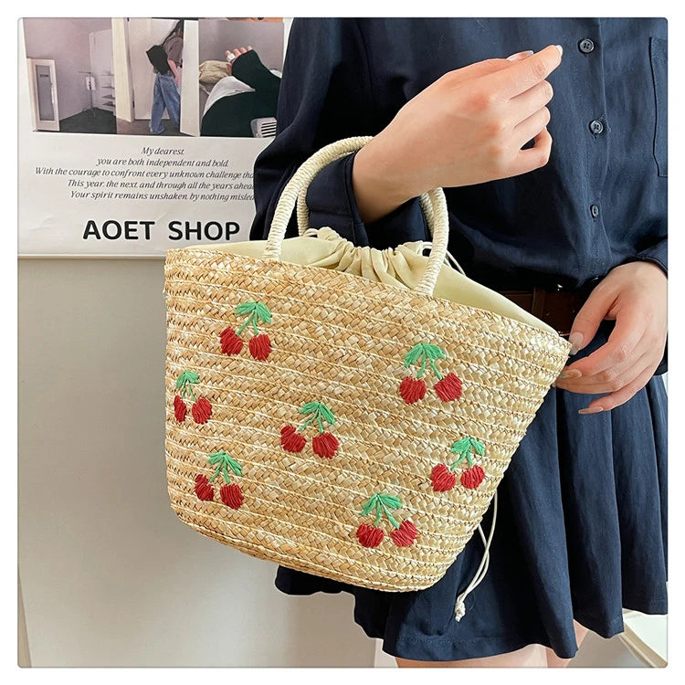 Casual Sweet Tote Bags | Perfect Straw Embroidery Shoulder Bag