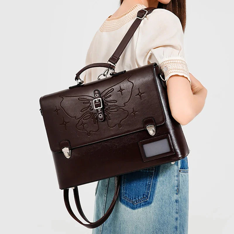 Stylish Cowhide Women's Backpack | Large Capacity Leather Bag