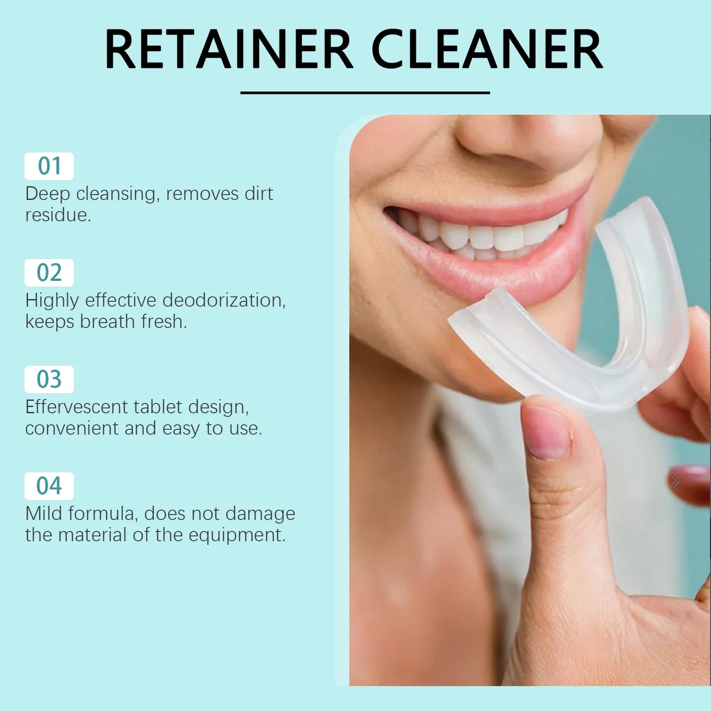 Denture & Retainer Cleansing Tablets | Deep Clean & Gentle Care