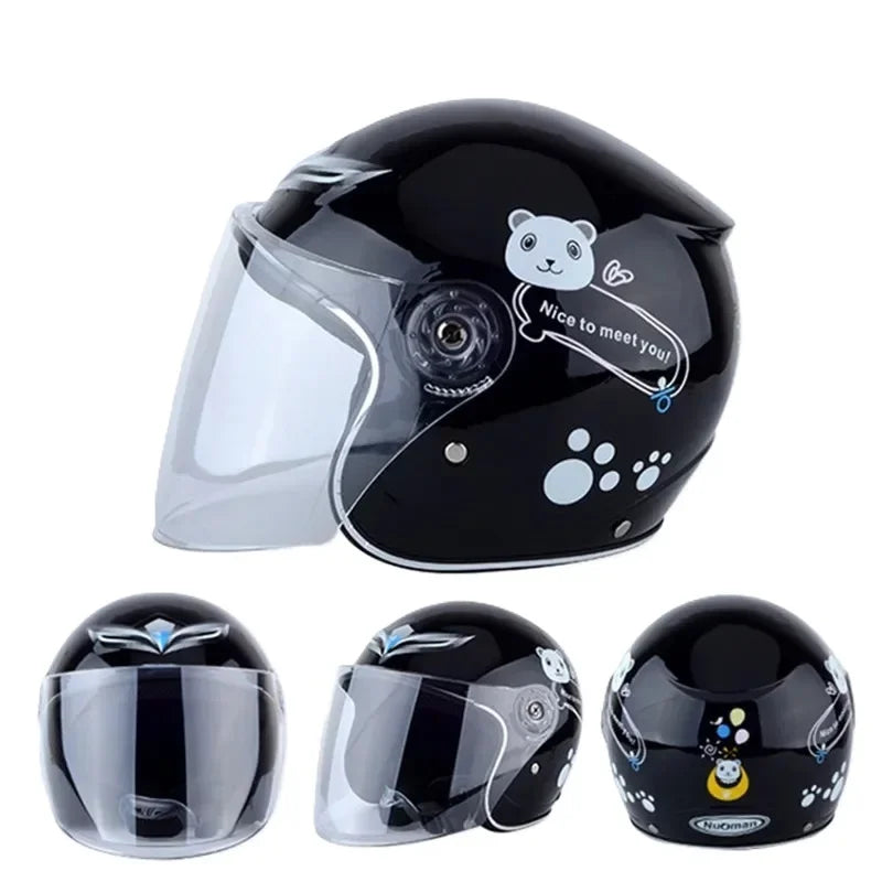 Cute Cartoon Kids Helmet | Safe & Stylish Motorcycle Headgear