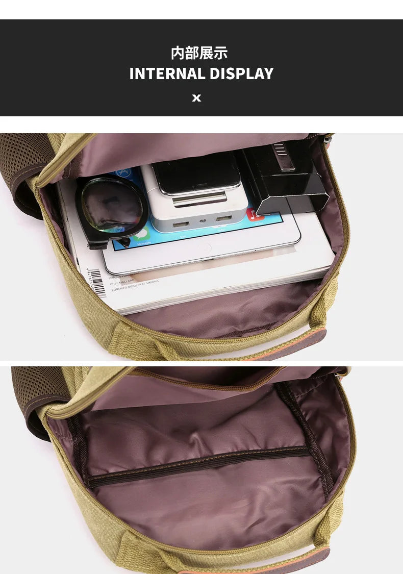 Multifunctional Canvas Chest Bag | Sleek Travel Companion