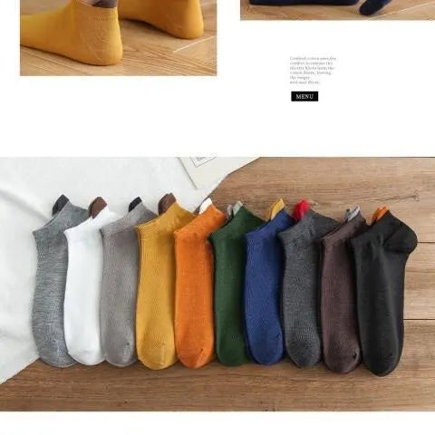 10 Pairs Men’s Cotton Short Socks | Breathable Low-Cut Ankle Socks