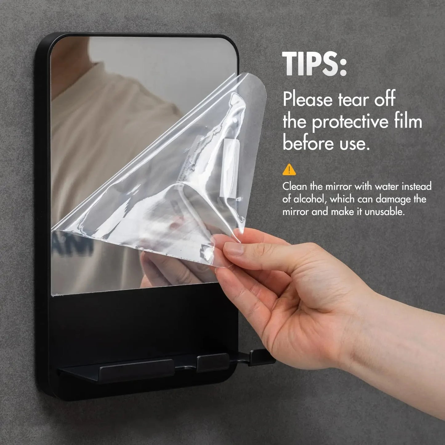 Fogless Shower Shaving Mirror with Storage Tray | Easy Installation