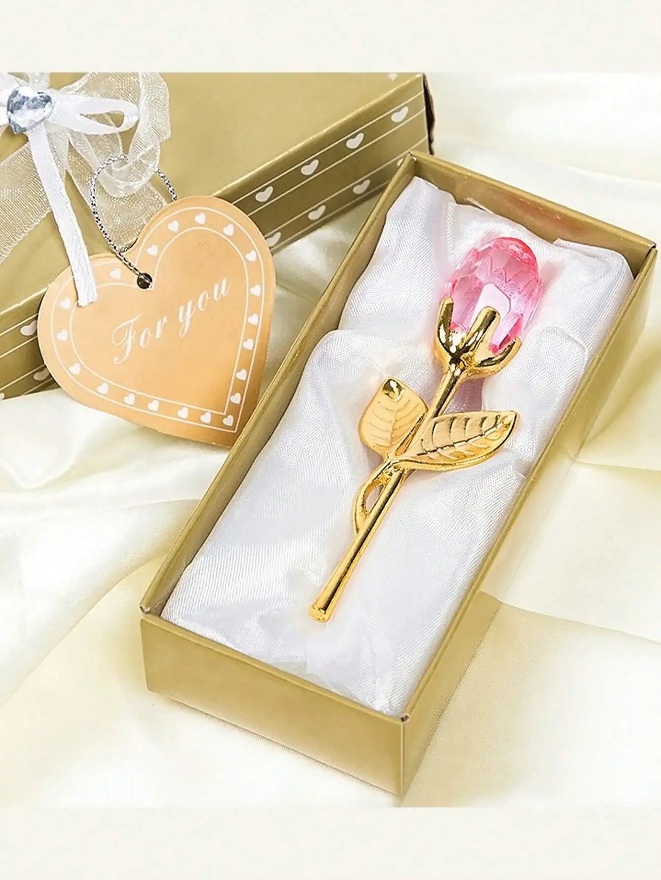 Artificial Glass Rose Crystal Flower | Elegant Party Gift