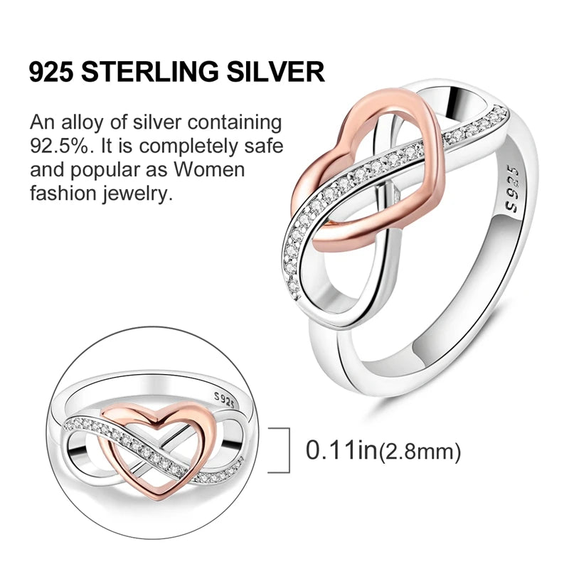 Elegant 925 Sterling Silver Infinite Love Ring | Luxury Wedding Jewelry