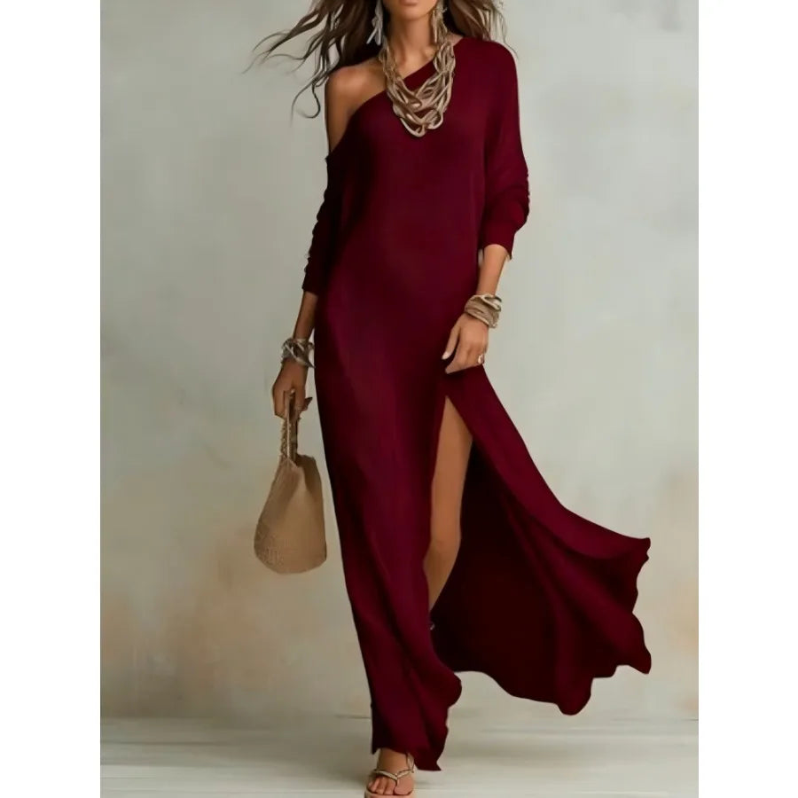 Elegant Long-Sleeved Knitted Dress | Summer Style for Women