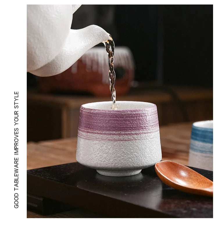 Tazas de café vintage de cerámica estilo japonés | Vajilla elegante