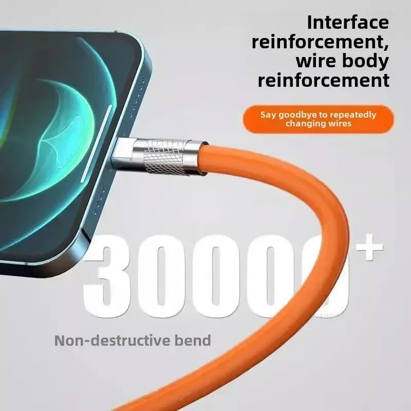 New 120W 7A Super Fast Charge PD Type C Liquid Silicone Cable 1M 1.5M 2M Usb Cable Usb C To C Charger Cable for Xiaomi Huawei