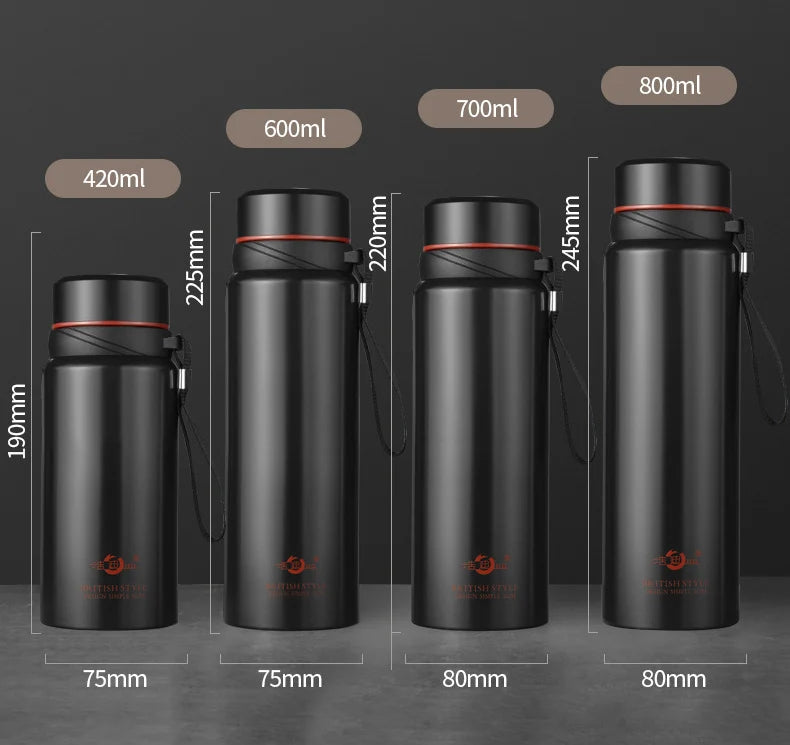 Large Capacity Insulated Stainless Steel Thermos with Temperature Display