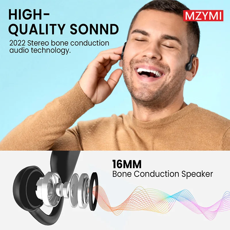 Bone Conduction Neckband Headphones | IP56 Waterproof Sports Earphones