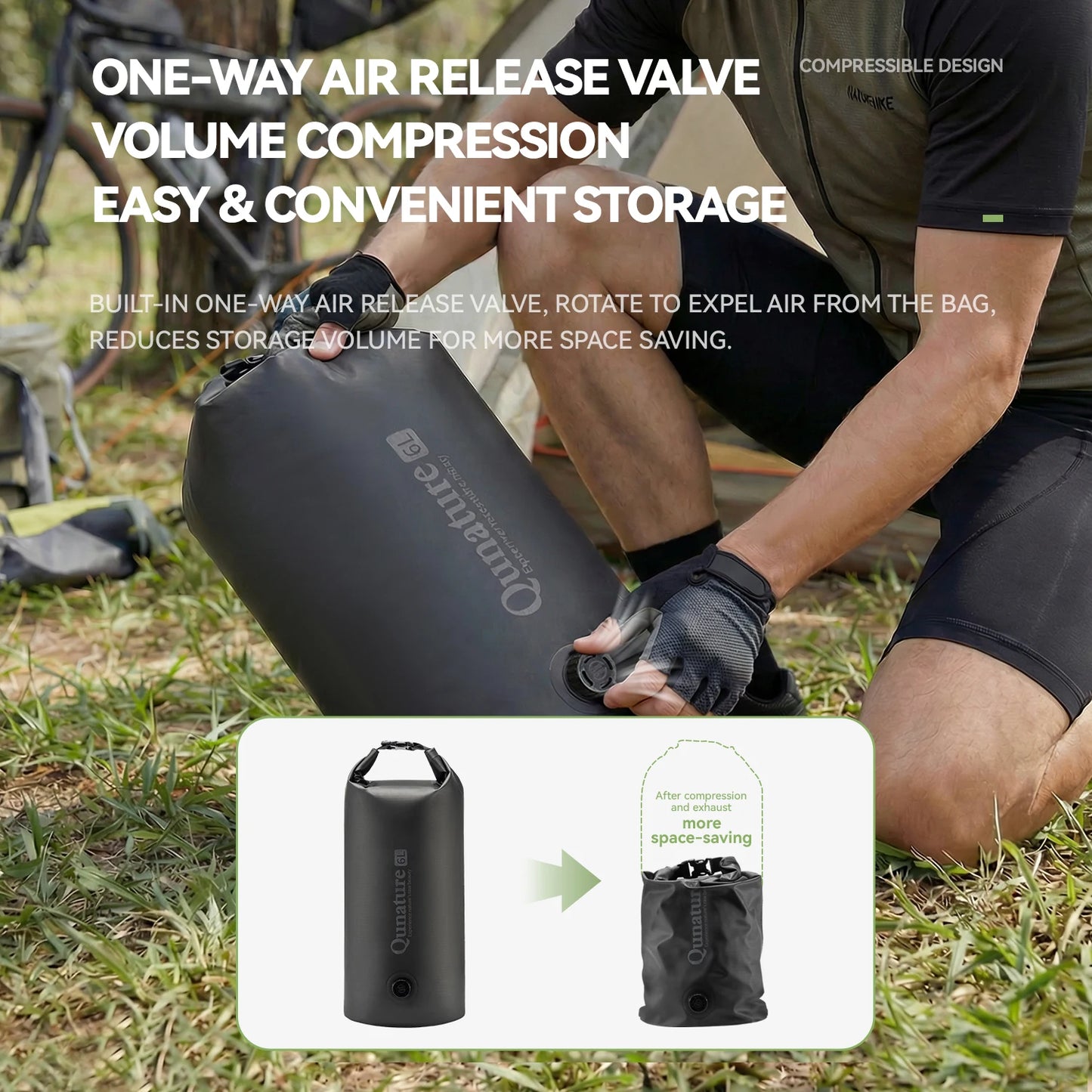 Heavy Duty Waterproof Compression Bike Bag | Quick Release Fork Pack
