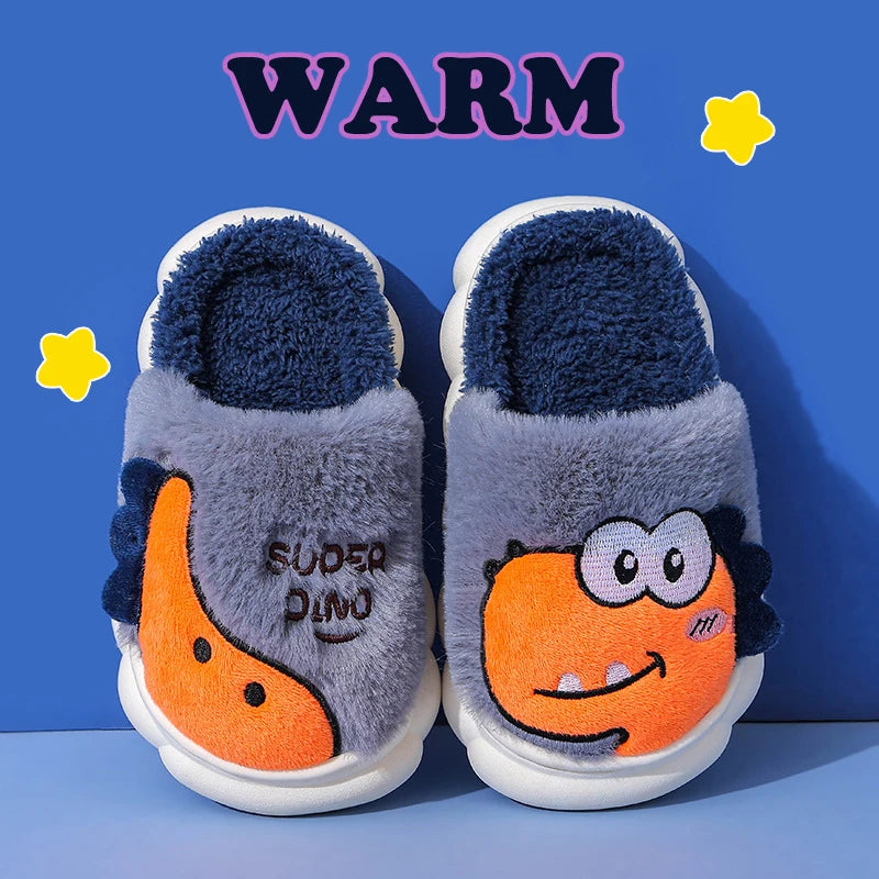 Cute Dinosaur Slippers for Kids | Warm and Cozy Indoor Shoes