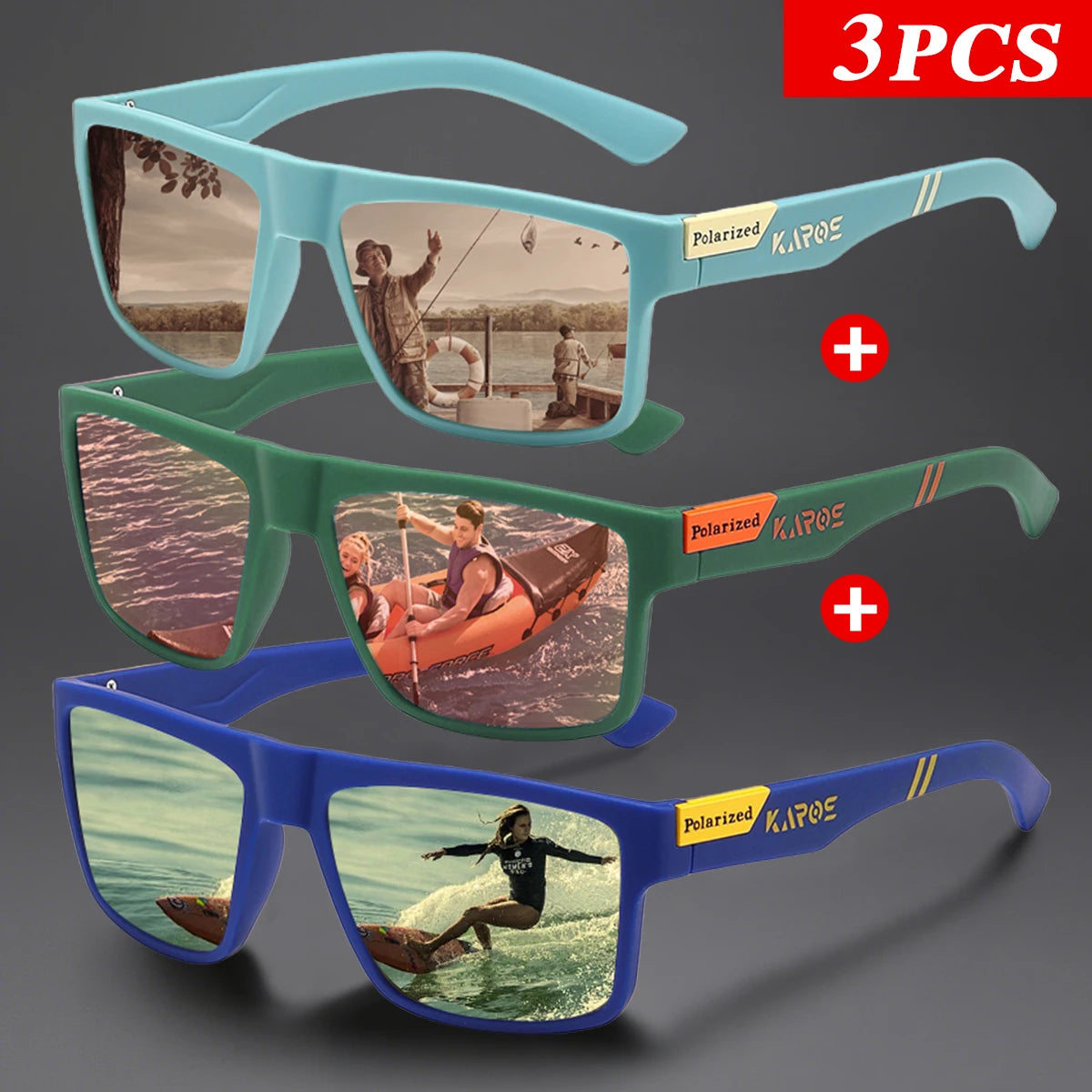 3-Piece Polarized Sport Glasses Set | UV400 Protection Eyewear