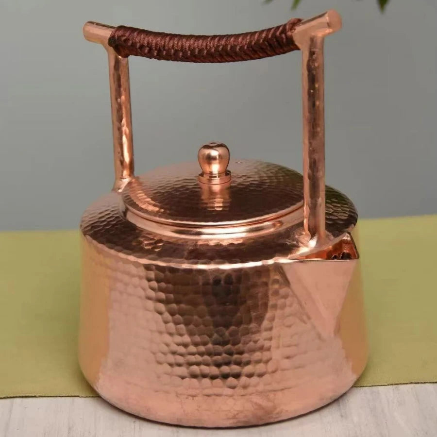 Vintage Copper Coffee Pot | Handcrafted Teapot with Lid