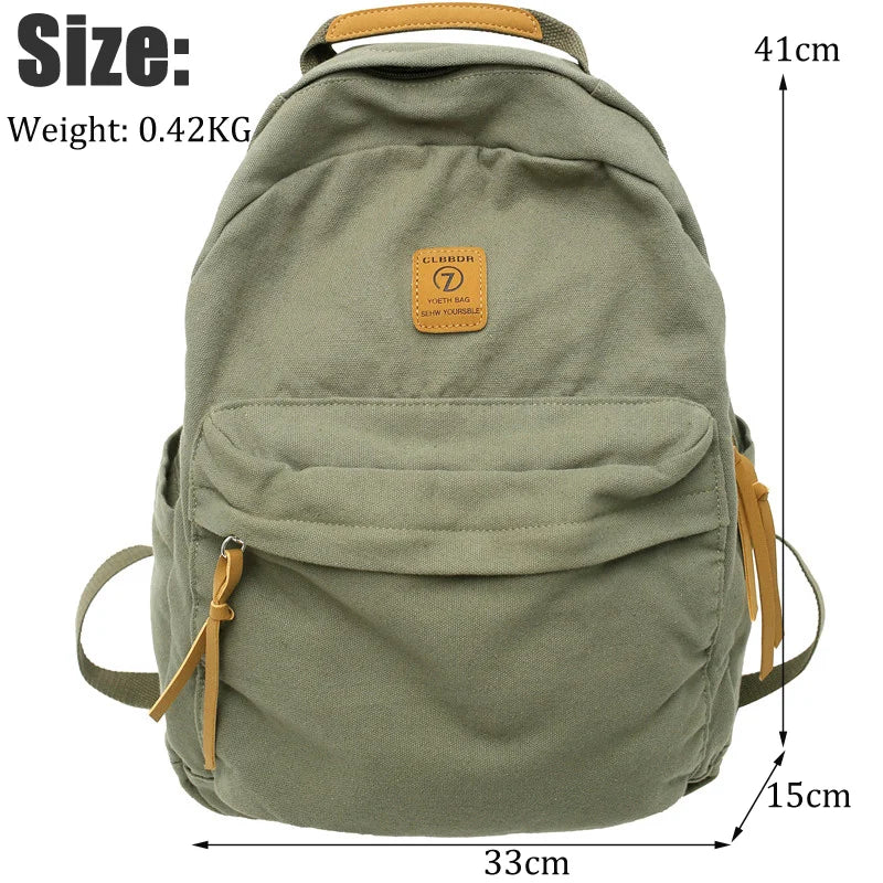 Casual Canvas Backpack for Students | Trendy Unisex College Bag