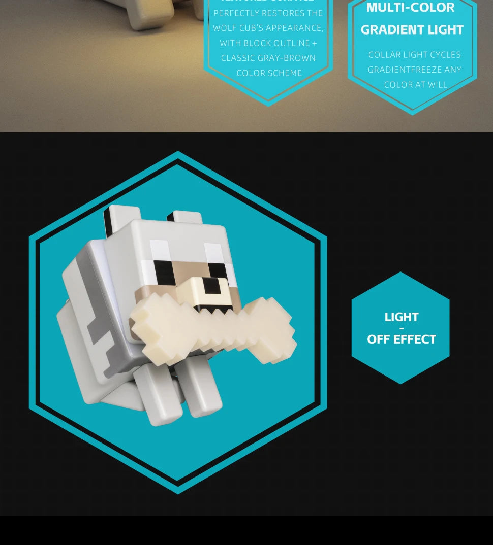 Cute Wolf Dog Night Light | RGB Gaming Room Decor & Desk Lamp