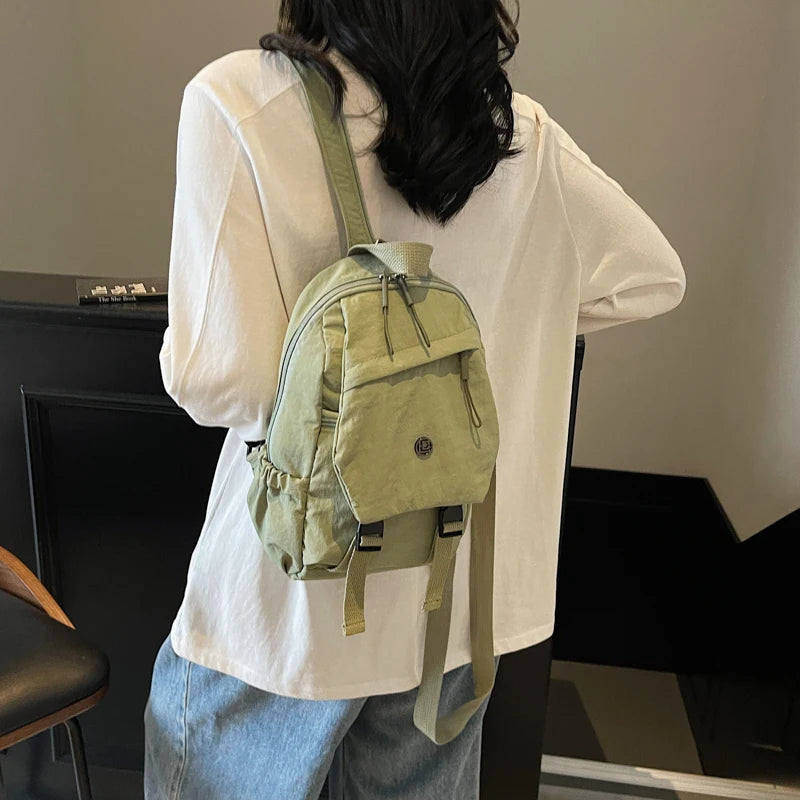 Versatile Solid Color Unisex Small Backpack | Large Capacity Design