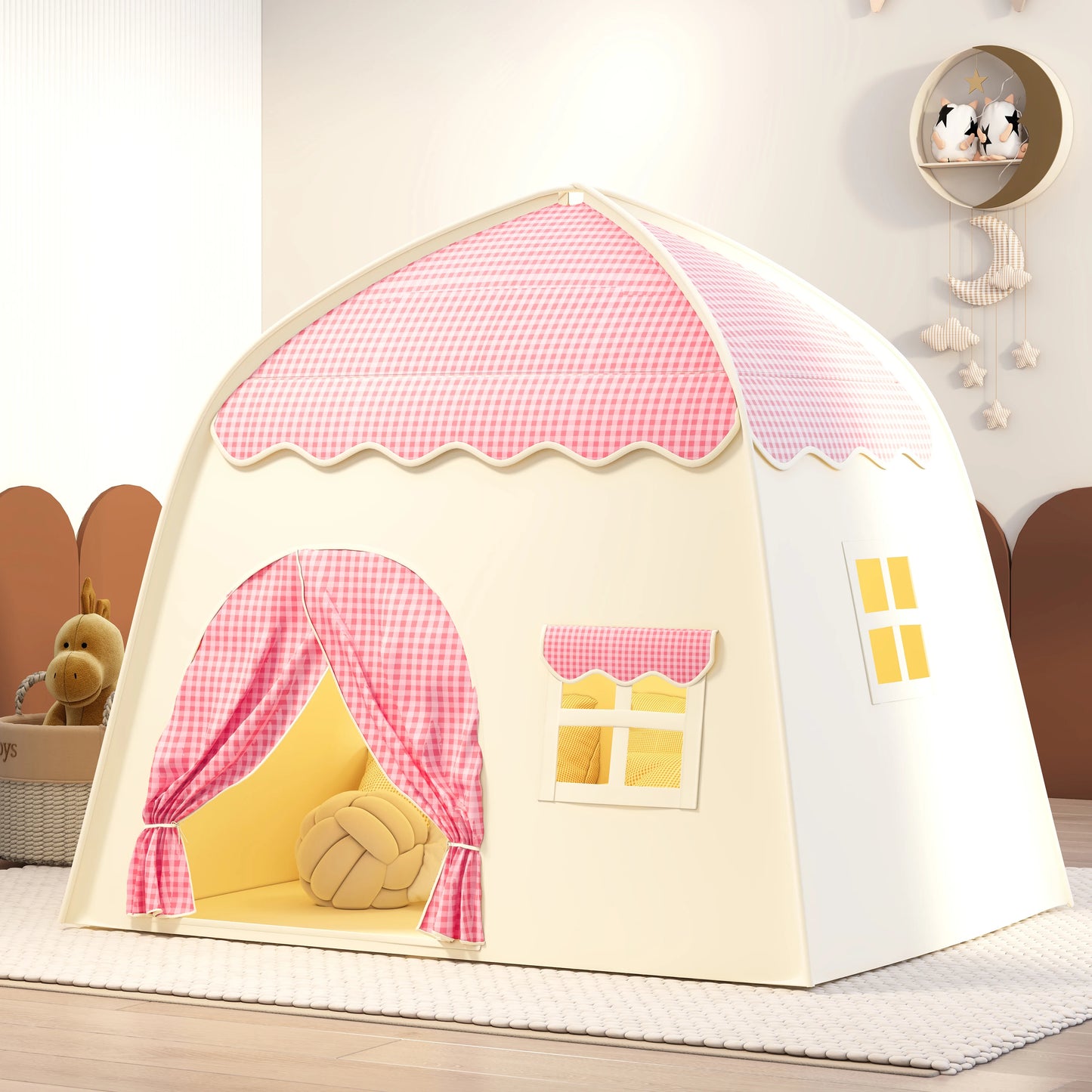 Khaki Toy Castle | Portable Children's Play Tent for Pretend Play