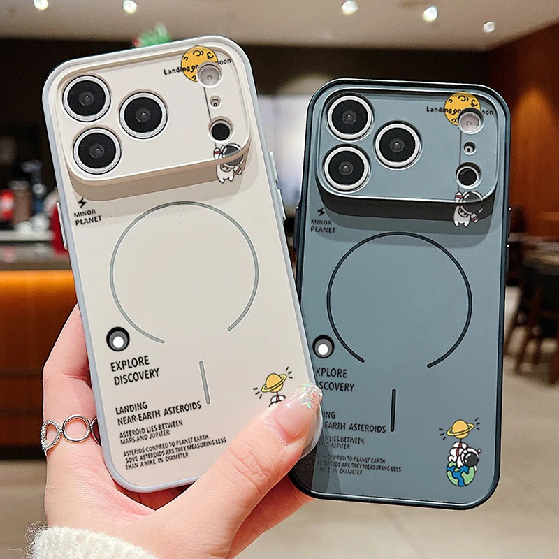 Hanging Astronaut Pattern Case for iPhone | Magnetic & Stylish Protection