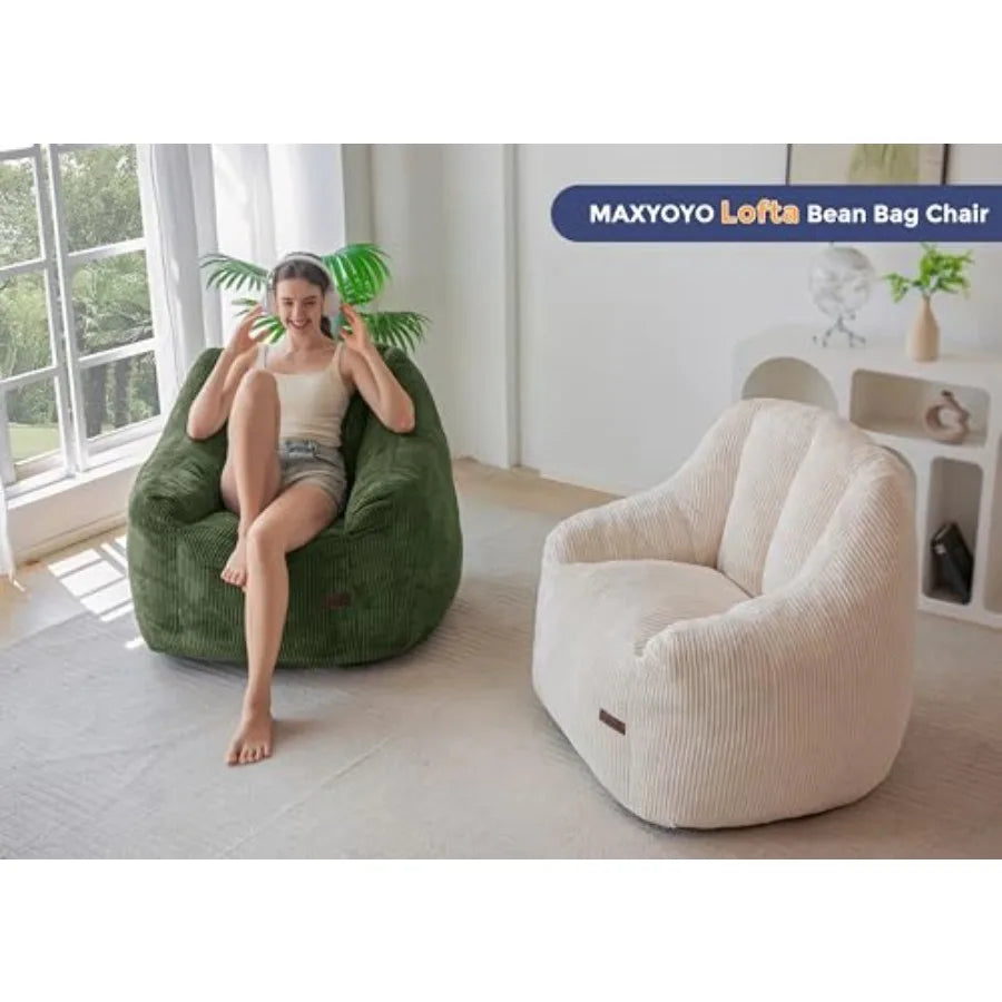 Dark Green Bean Bag Chair | Ultimate Cozy Floor Sofa