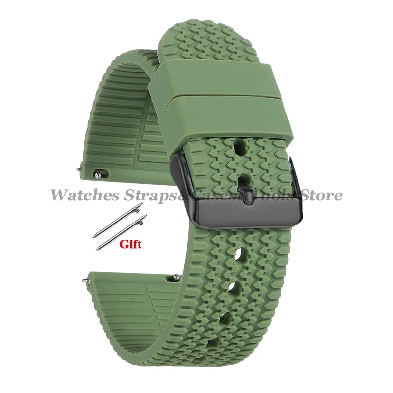 Soft Silicone Watch Bands | Quick Release Rubber Strap for All Watches