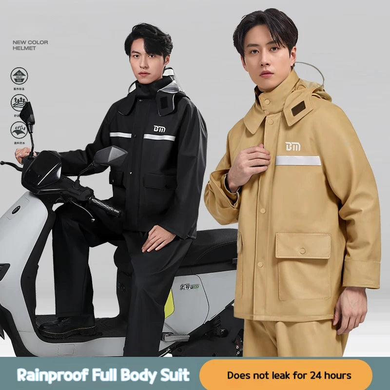 Traje impermeable completo | Chaqueta impermeable gruesa para moto, para todo tipo de clima