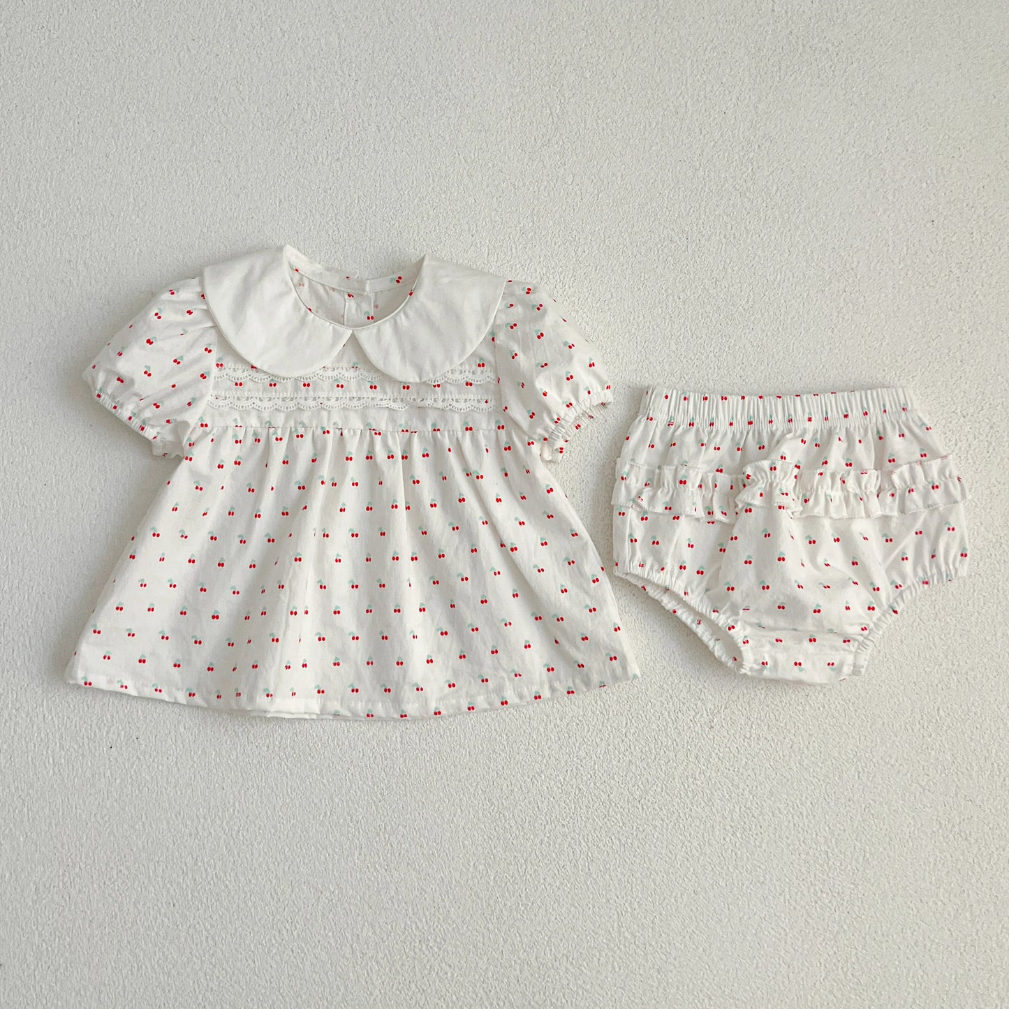 Summer Baby Girls Clothing Set | Floral Puff Sleeve Outfit