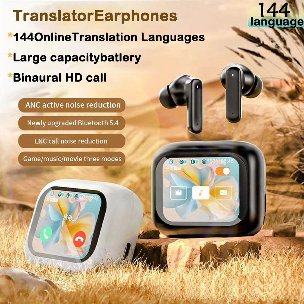 AI Translation Earphones | 144 Languages & Bluetooth 5.3 Sound