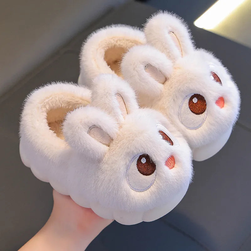 Kids Cute Rabbit Plush Slippers | Warm Winter House Shoes