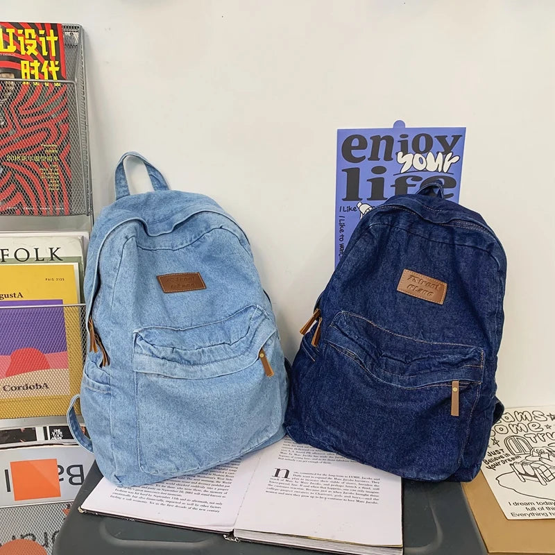 Trendy Denim Backpack for Students | Durable & Stylish Design