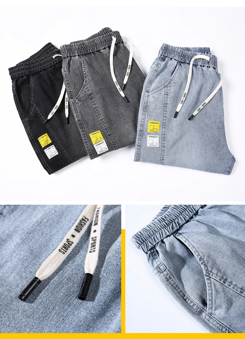 Men's Harem Denim Cargo Pants | Casual Streetwear Joggers