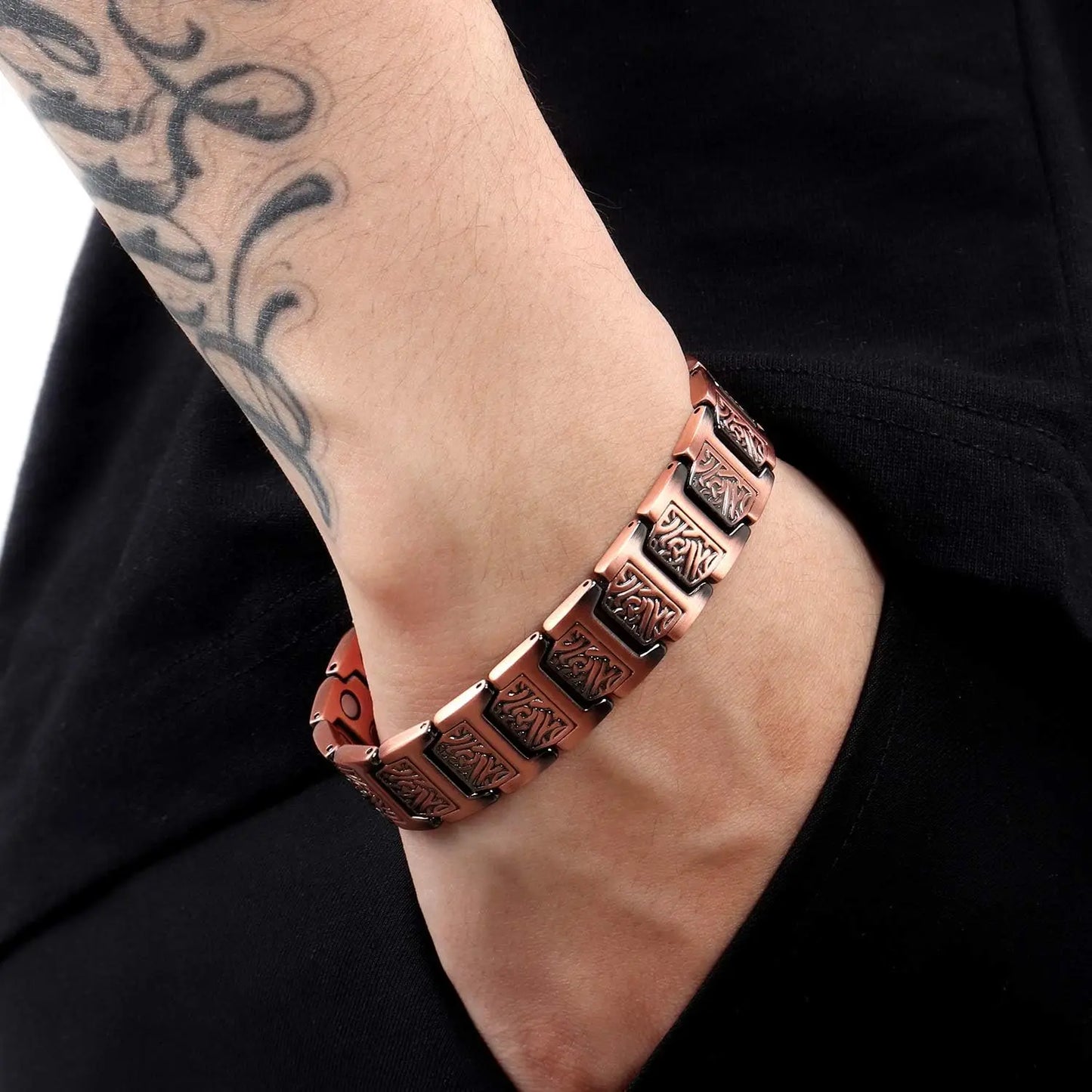 Magnetic Copper Bracelet for Men | Adjustable Link Jewelry Gift
