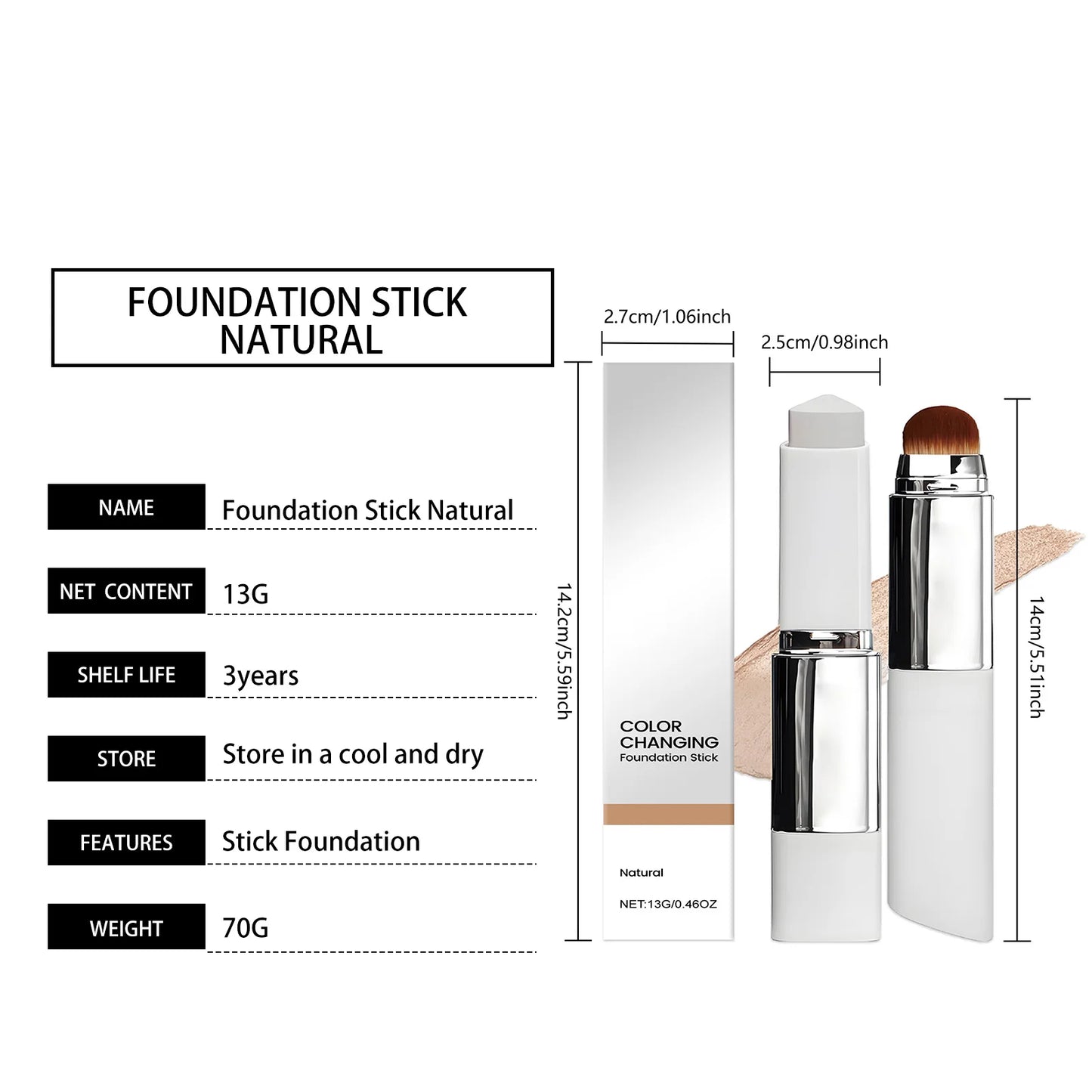 Color Changing Foundation Stick | Waterproof Full Coverage Concealer