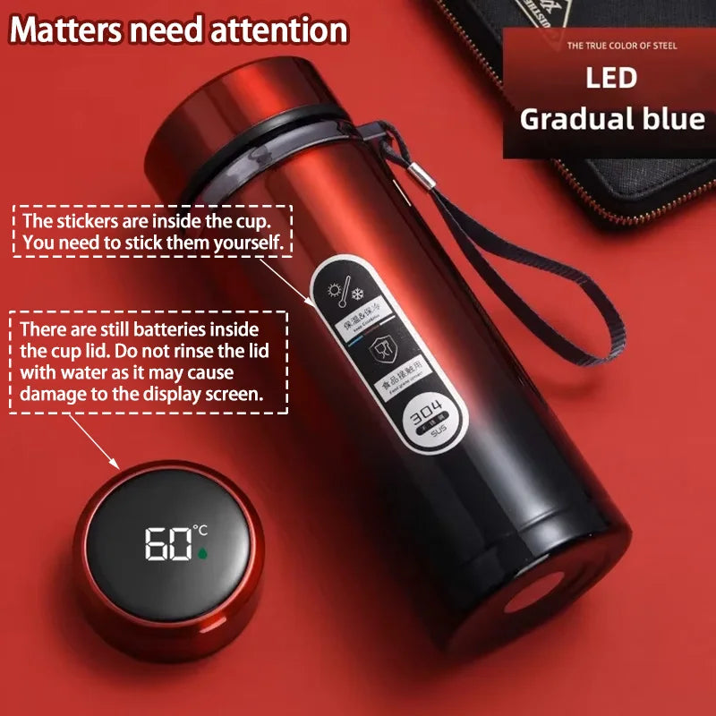 Stainless Steel Thermos Bottle with LED Temperature Display