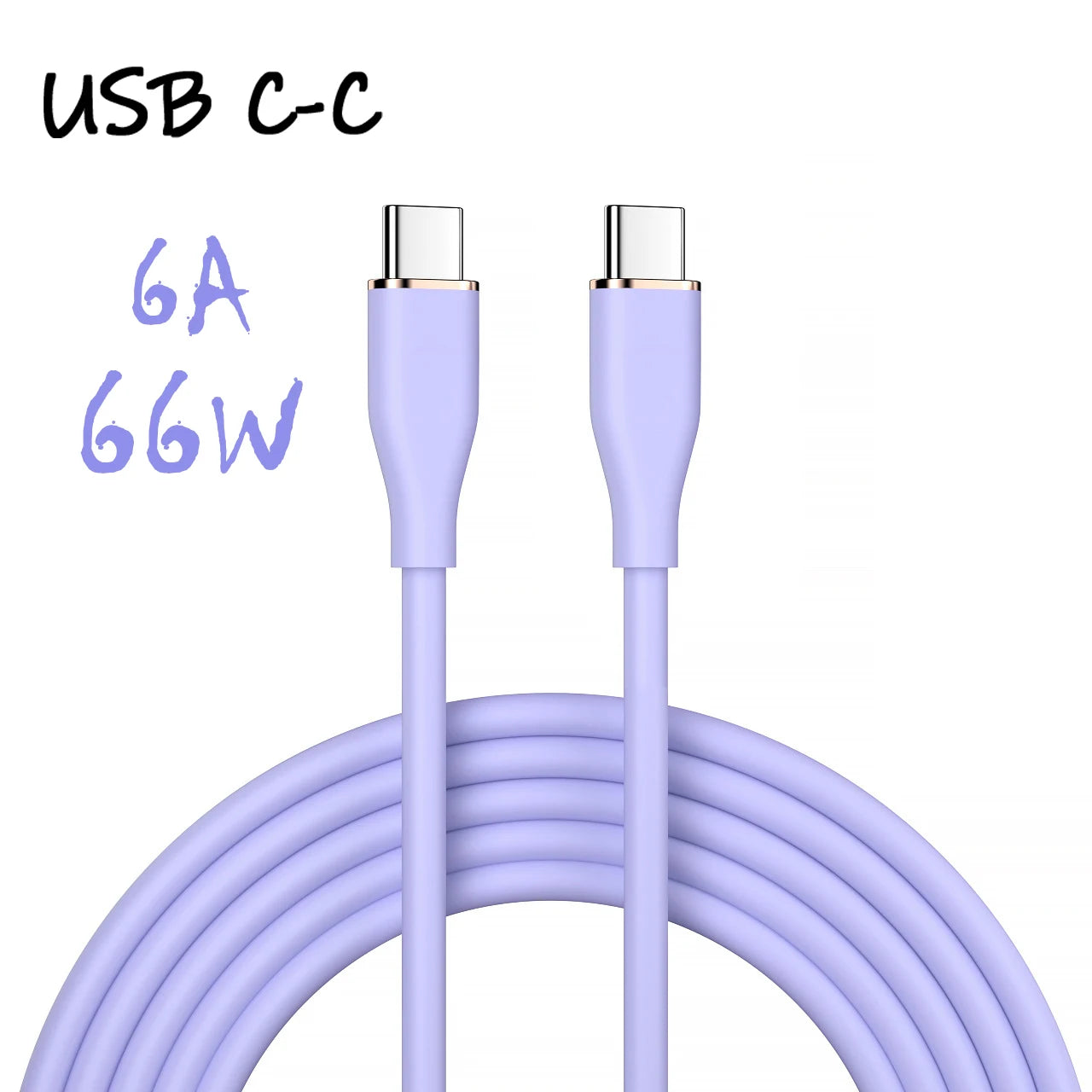 Liquid Silicon USB-C Fast Charging Cable | 66W High-Speed Charger