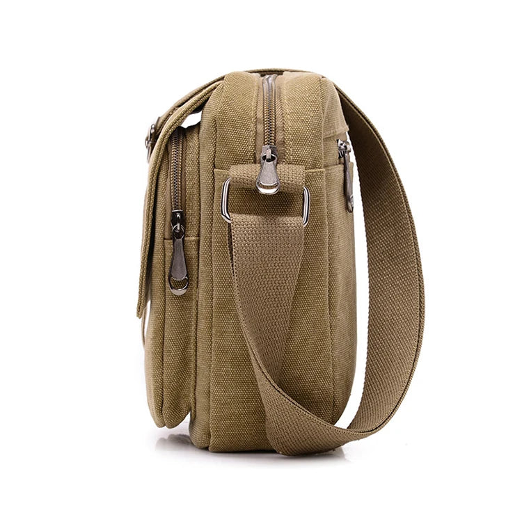 Bolso cruzado informal de lona retro para hombre | Perfecto para ir al trabajo