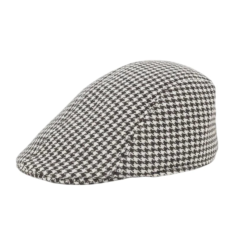 Men's Winter Beret Cap | Warm Plaid Military Hat for Casual Wear