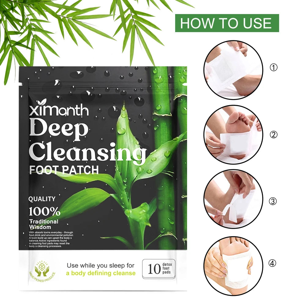 Natural Detox Foot Patches for Stress Relief & Deep Sleep